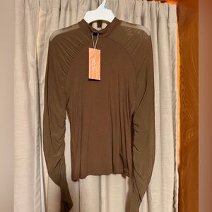 SHEIN Brown Long Sleeve Top